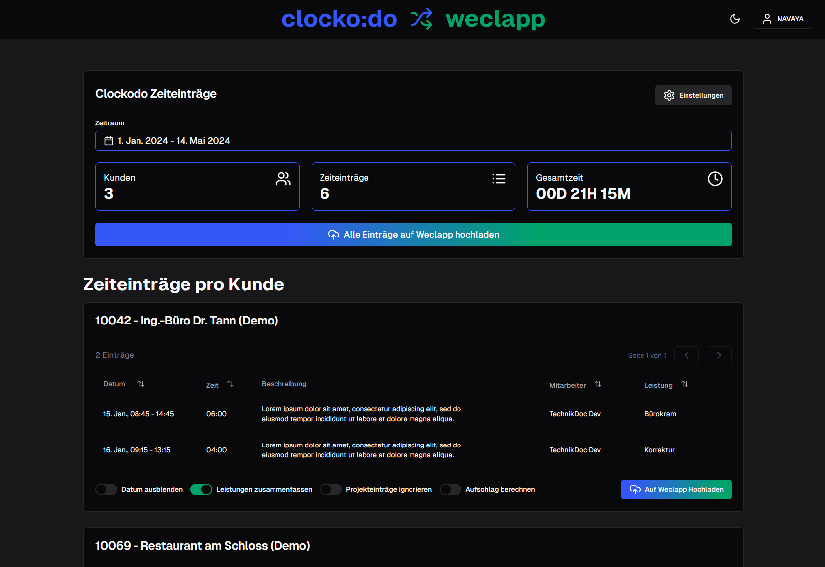Clockodo Preview